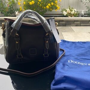 NWT Dooney & Bourke Florentine Micro Satchel in Brown Tmoro